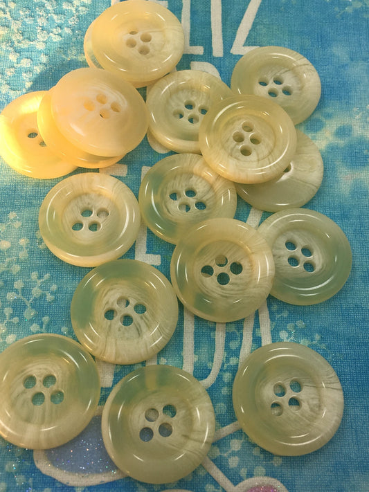 QUALITY 7/8" Clear Marble Cream Buttons ITALIAN Vintage Sewing Button for Clothing / Coat & Jacket Buttons / Designer Decorative Buttons 563