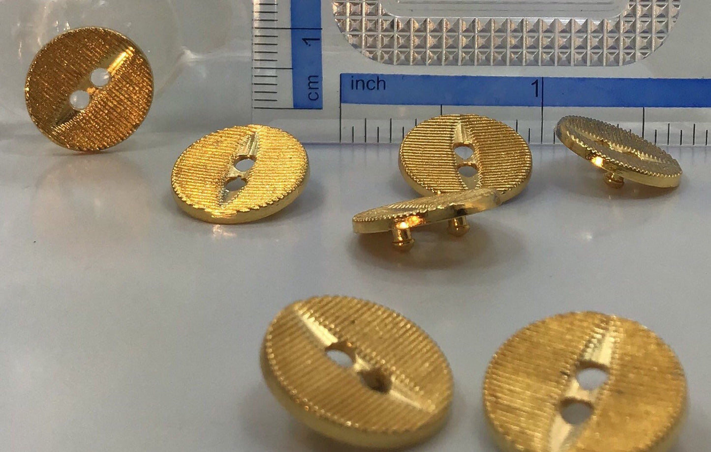 QUALITY 5/8" Gold Metal 2Hole Buttons ITALIAN Vintage Sewing Button for Clothing / Dress buttons / Shirt Buttons / Designer Buttons 582