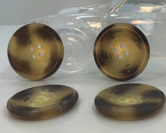 QUALITY 1-1/4" Cream Brown Buttons ITALIAN Vintage Sewing Button for Clothing / Coat & Jacket Buttons / Designer Decorative Buttons 584