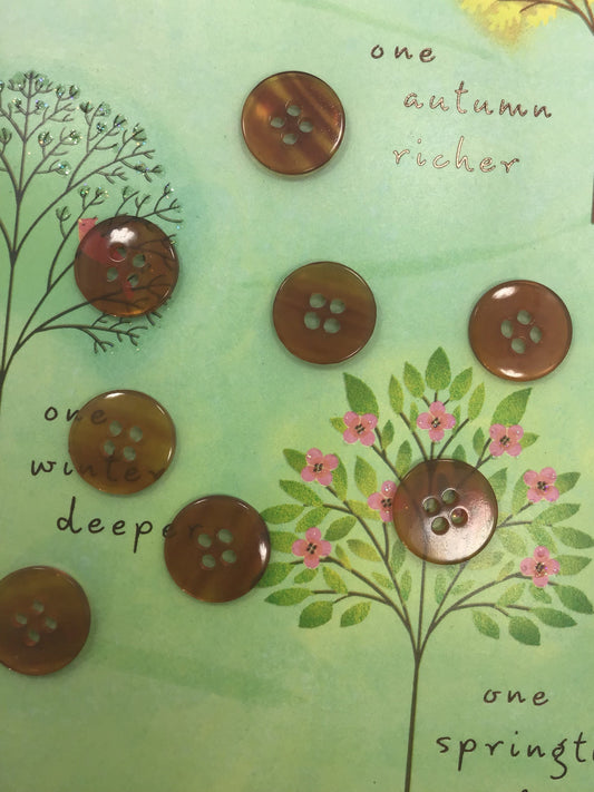 QUALITY 5/8" Amber Clear Buttons ITALIAN Vintage Sewing Button for Clothing / Shirt Dress Buttons / Designer Decorative Buttons 596