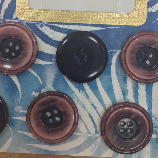 QUALITY 1-1/8" Mahogany Rustic Brown Buttons ITALIAN Vintage Sewing Button for Clothing / Coat & Jacket Buttons / Designer Buttons 594