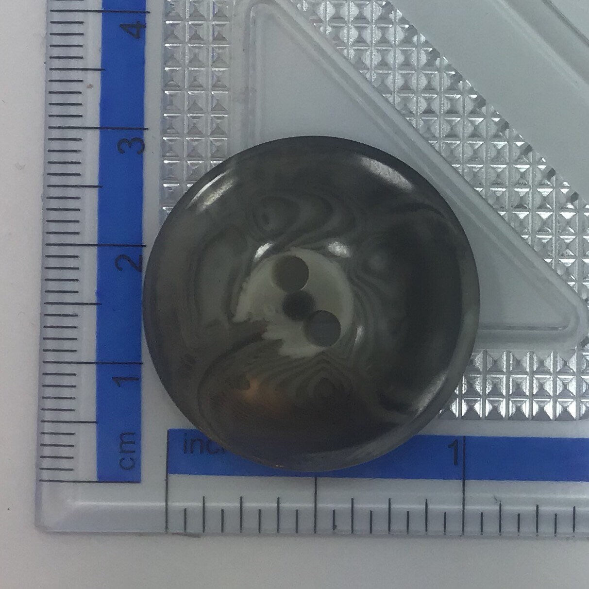 ITALIAN Light Grey Clear Buttons VINTAGE Sewing Button for Clothing / Coat & Jacket Buttons / Designer 2 Hole Buttons 636