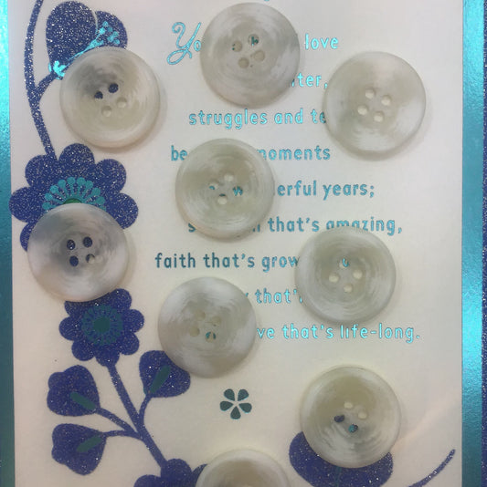 QUALITY 7/8" Winter White Buttons ITALIAN Vintage Sewing Button for Clothing / 4 hole Buttons / Designer Buttons 631