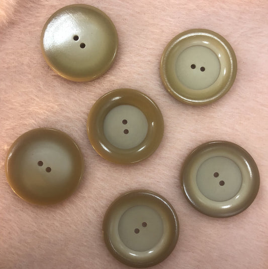 LARGE 2 Hole Buttons ITALIAN Vintage Sewing Button for Clothing / Camel Tan Coat & Jacket Buttons / Designer Decorative Buttons 625