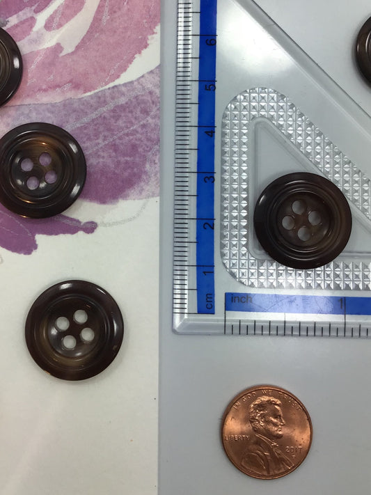 QUALITY 13/16" Brown Buttons ITALIAN Vintage Sewing Button for Clothing / 4 Hole Buttons / Designer Decorative Buttons 606