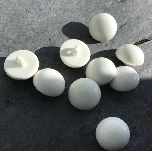 Snow White Dome Shank Buttons 7/8" ITALIAN Vintage Sewing Button for Clothing / Coat & Jacket buttons / Decorative Designer Buttons 1082
