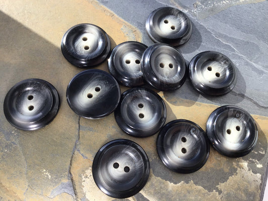 ITALIAN 1-1/8" Dark Grey Buttons / Vintage Sewing Button for Clothing / Coat & Jacket Buttons / Designer Decorative Buttons 668