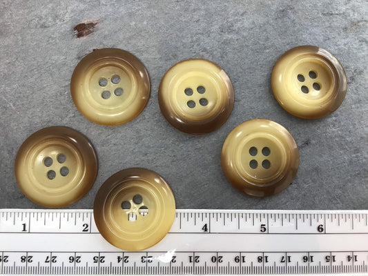 BIG 1-3/8" Ginger Brown Buttons ITALIAN Vintage Sewing Button for Clothing / Coat & Jacket Buttons / Designer Decorative Buttons 671