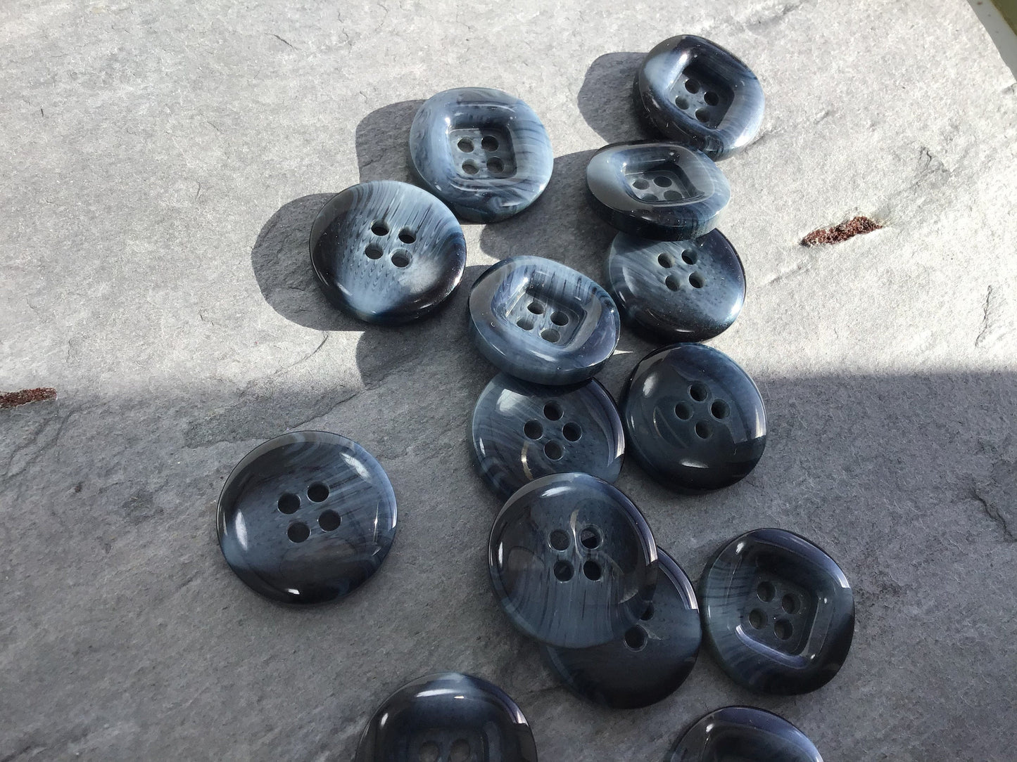 Italian Fancy Button Dark Navy 7/8" Vintage Sewing Button for Clothing / Designer Buttons by the piece & Wholesale 683