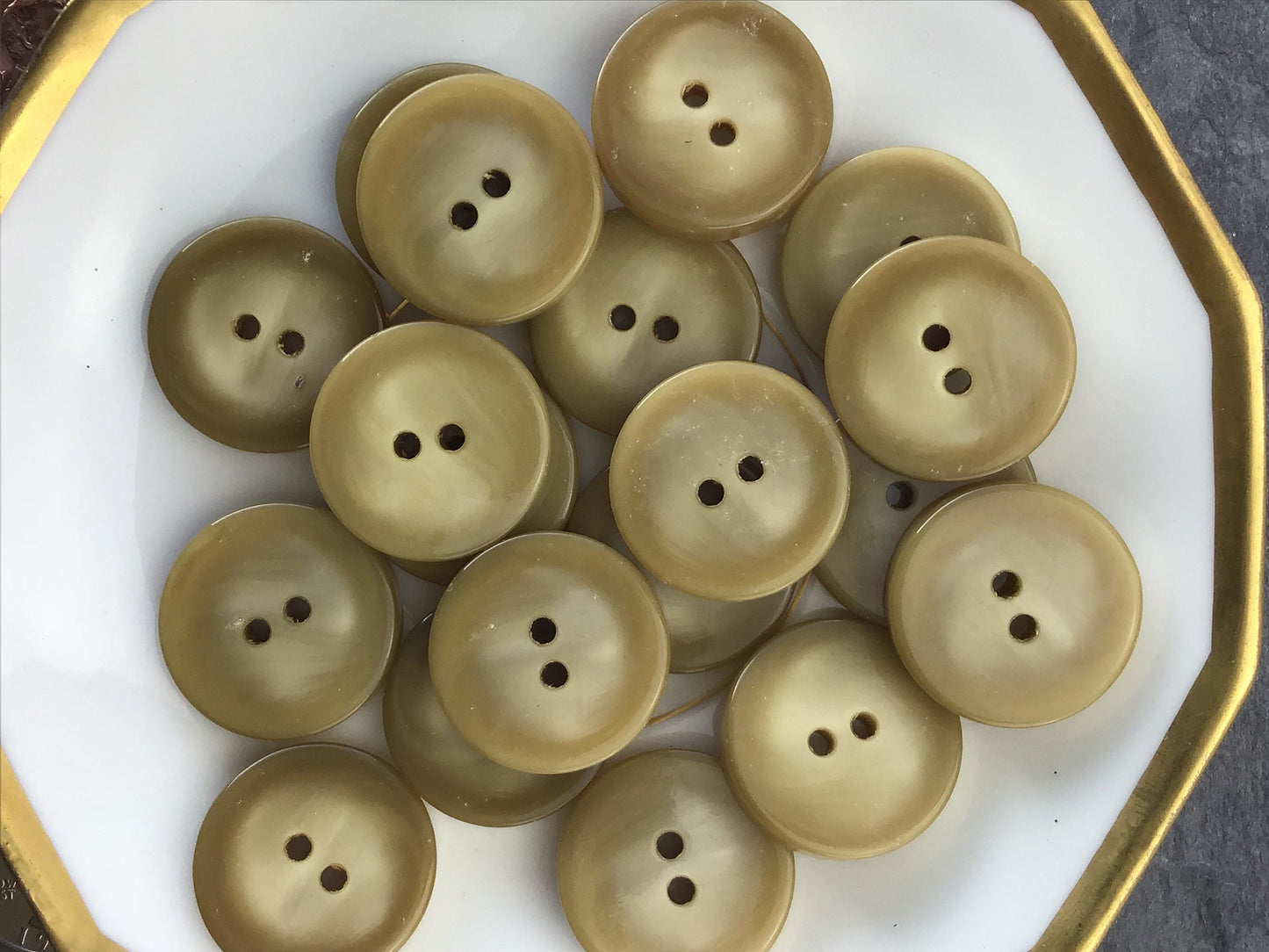 7/8" 2 Hole Camel Buttons ITALIAN Vintage Sewing Button for Clothing / Dress Buttons/ Coat & Jacket Buttons / Designer Buttons 684