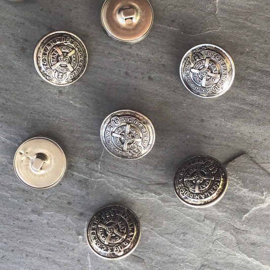 SILVER BUTTONS 3/4" Vintage Metallic Shank Buttons for Clothing / Blazer Buttons & Jacket Buttons / Decorative Buttons 205