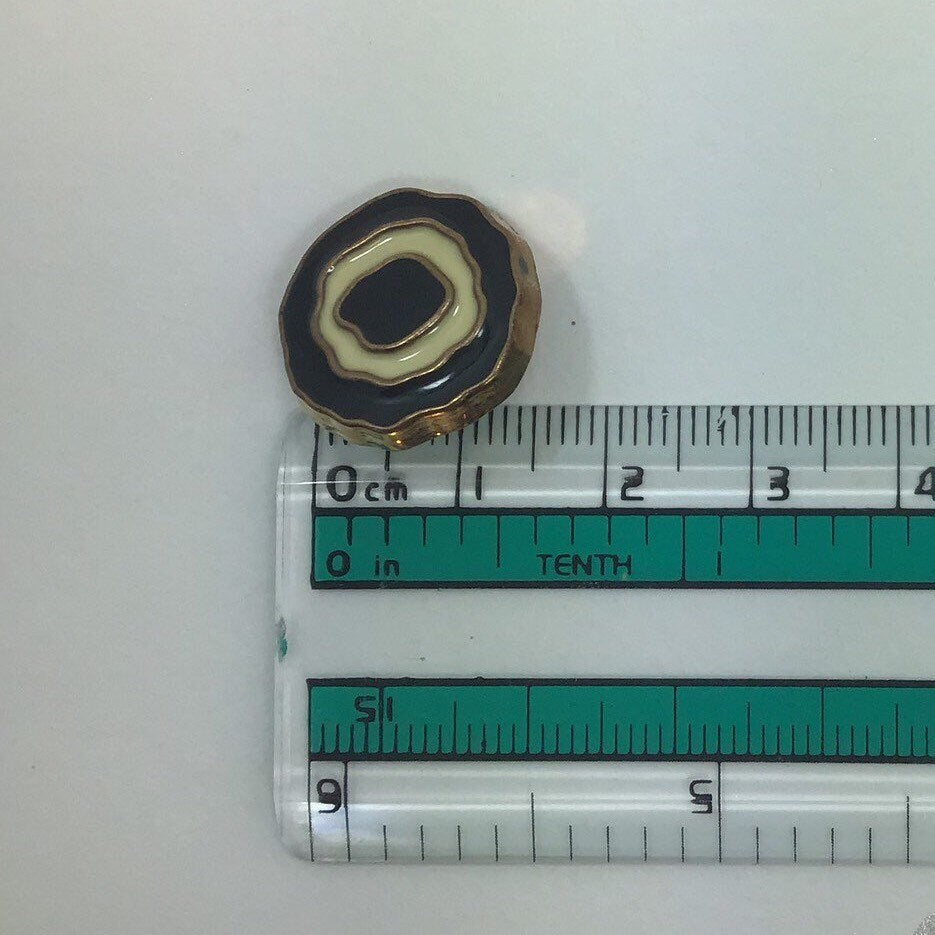 BLACK & GOLD Buttons Vintage Metallic Shank Buttons for Clothing / Blazer Buttons / Jacket Buttons 64