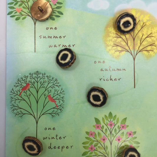 BLACK & GOLD Buttons Vintage Metallic Shank Buttons for Clothing / Blazer Buttons / Jacket Buttons 64