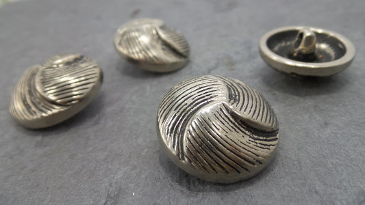 BIG SILVER BUTTONS 1-1/4" Vintage Metal Shank Buttons for Clothing / Blazer Buttons & Coat Buttons / Decorative Buttons 153