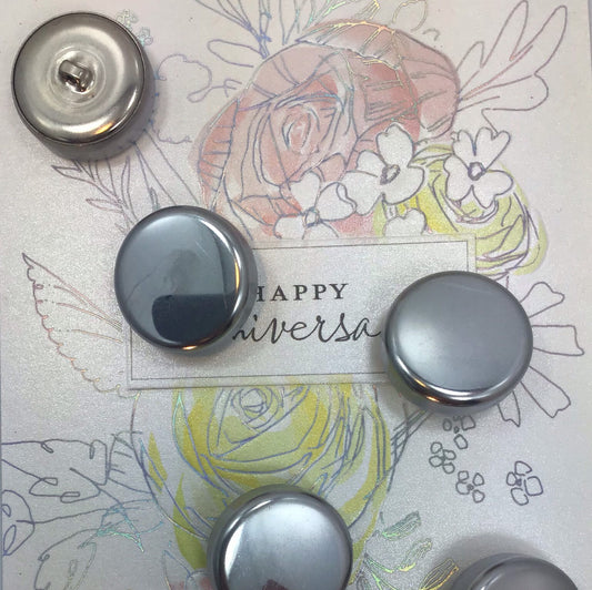 Thick Silver Shank Buttons 1-1/8" Vintage Shank Metal Buttons for Clothing / Blazer Buttons & Coat Buttons / Decorative Buttons 14