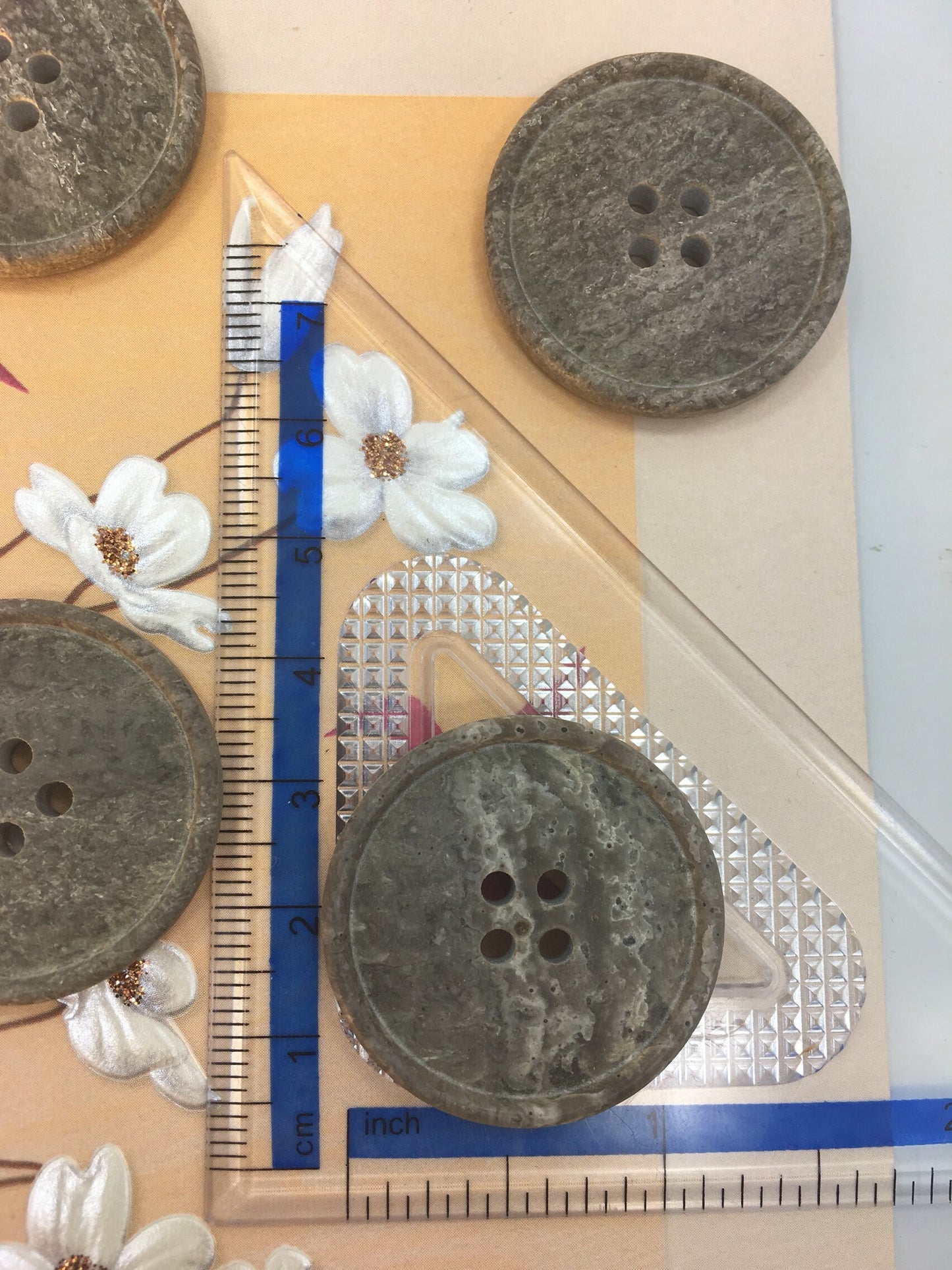 QUALITY 1-1/4" Natural Graystone Buttons ITALIAN Vintage Sewing Button for Clothing / Coat & Jacket Buttons / Designer Buttons 559