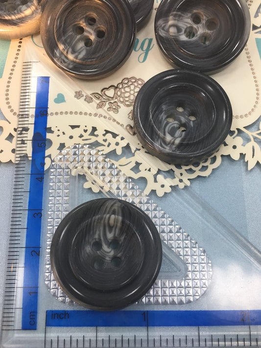 QUALITY 1-1/8" Multi Grey Buttons ITALIAN Vintage Sewing Button for Clothing / Coat & Jacket Buttons / Designer Decorative Buttons 566