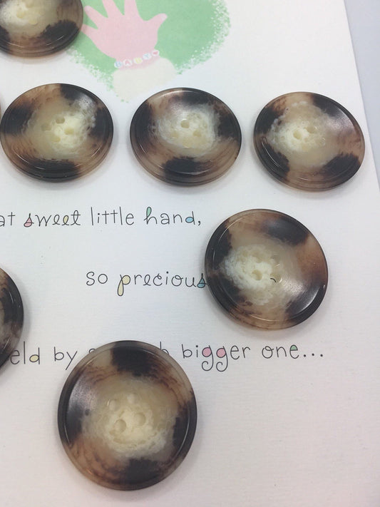 QUALITY 1-1/8" Brown Off White Clear Buttons ITALIAN Vintage Sewing Button for Clothing / Coat & Jacket Buttons / Designer Button 581