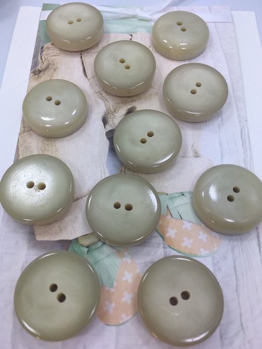 QUALITY 1" Pearl like Light Beige Buttons ITALIAN Vintage Sewing Button for Clothing / Coat & Jacket Buttons / Designer Buttons 574