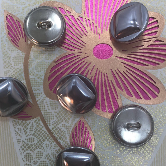 SILVER Metal Shank Buttons ITALIAN Vintage Sewing Button for Clothing / Coat & Jacket Buttons / Designer Buttons 623