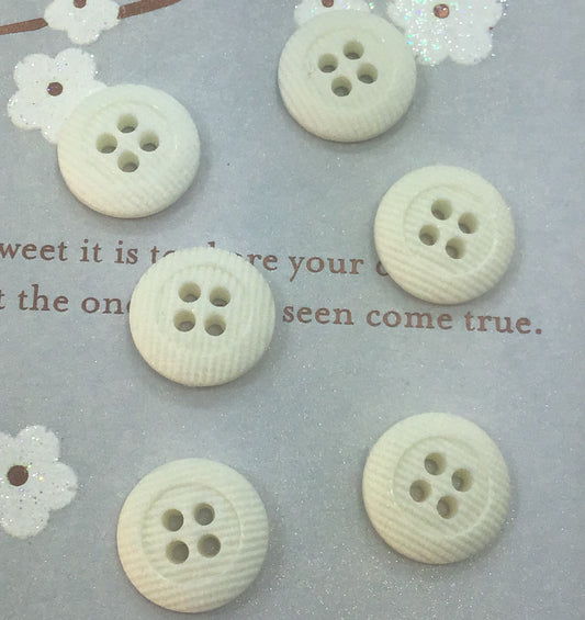 QUALITY 5/8" Off-White Buttons ITALIAN Vintage Sewing Button for Clothing / Coat & Jacket Buttons / Designer Decorative Buttons 612