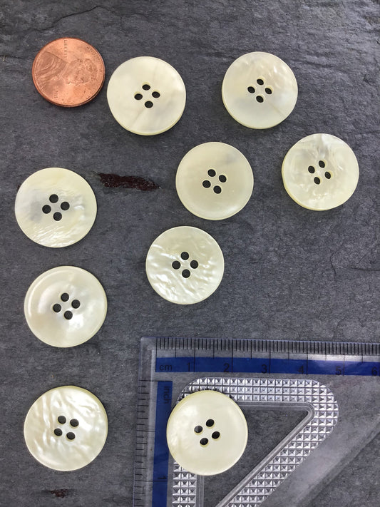 Imitation Ivory Shell Buttons 13/16" VINTAGE Sewing Button for Clothing / 4 Hole Shell Buttons Wholesale / Designer Decorative Buttons 640