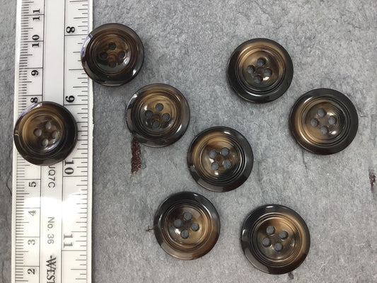 QUALITY 7/8" Dark Brown 4 Hole Buttons ITALIAN Vintage Sewing Button for Clothing / Coat & Jacket Buttons / Designer Decorative Buttons 641