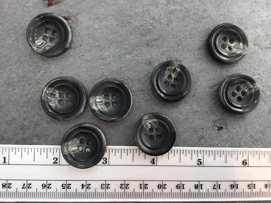 QUALITY 7/8" Multi Grey Buttons ITALIAN Vintage Sewing Button for Clothing / Coat & Jacket Buttons / Designer Buttons 676