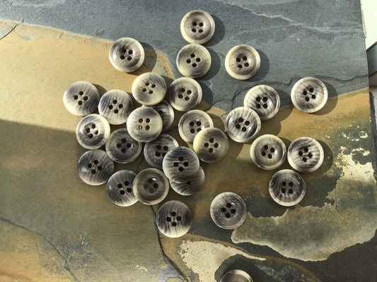 QUALITY 5/8" Multi-Grey Buttons ITALIAN Vintage Sewing Button for Clothing / Coat & Jacket Buttons / Designer Decorative Buttons 678