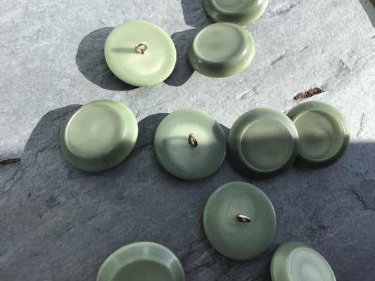 VINTAGE 1-1/8" Sage Green Shank Buttons ITALIAN Vintage Sewing Button for Clothing / Coat & Jacket Buttons / Designer Decorative Buttons 687