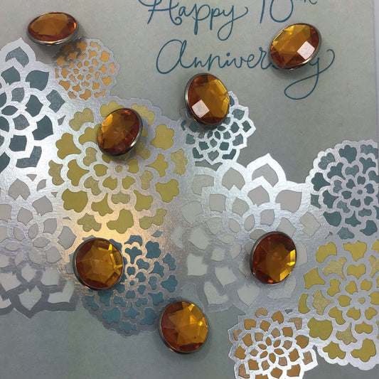 Golden Orange Gem Buttons 5/8" Vintage Shank Buttons for Clothing / Dress Buttons & Jacket Buttons / Decorative Buttons 3