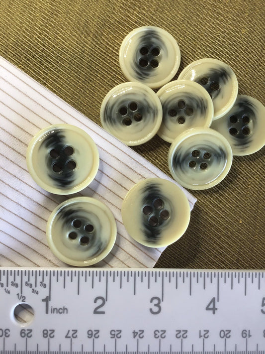 Italian BEIGE LARGE 4 HOLE Buttons 1-1/4" (30mm) 48L Grey Beige Two Tone Buttons Vintage/ Coat Buttons/ Wholesale Decorative Buttons 891