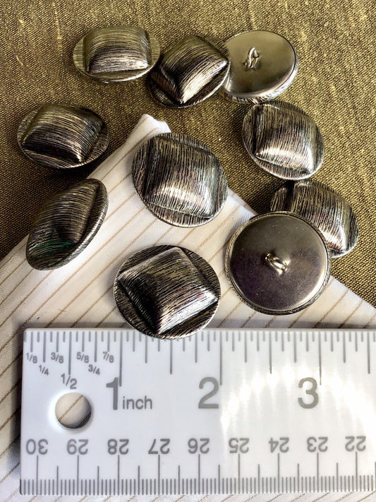 SILVER SQUARE Shank Buttons 1-1/8" (28mm) 44L Textured Antique Silver Metal Button / Shank Silver Buttons / Silver Blazer Buttons 875