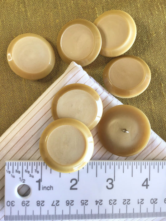 ITALIAN QUALITY Tan Shank Buttons 1-1/2" Vintage Sewing Button for Clothing / Coat & Jacket Buttons / Designer Decorative Button 881