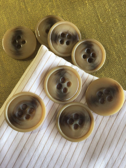 Italian CAMEL LARGE 4 HOLE Buttons 1-1/4" (30mm) 48L Brown Camel Two Tone Buttons Vintage/ Coat Buttons/ Wholesale Decorative Buttons 867
