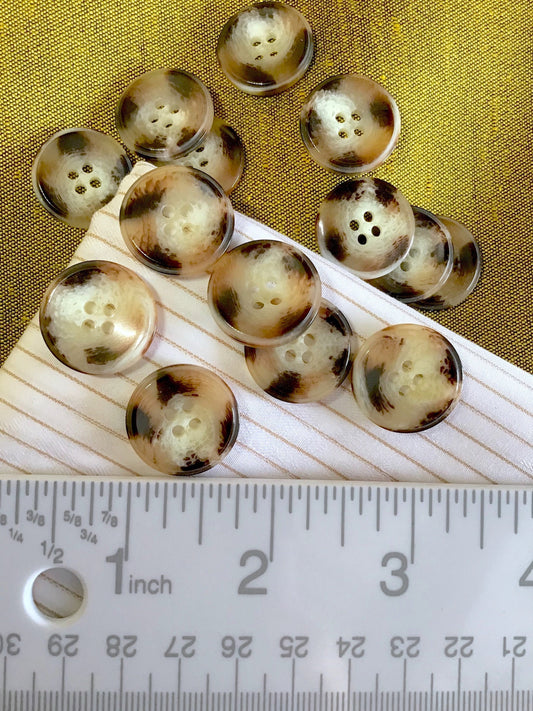 Rustic Clear White Italian 4 Hole 13/16" (20mm) 32L Vintage Buttons #912 Vintage/ Coat Buttons/ Wholesale Decorative Buttons