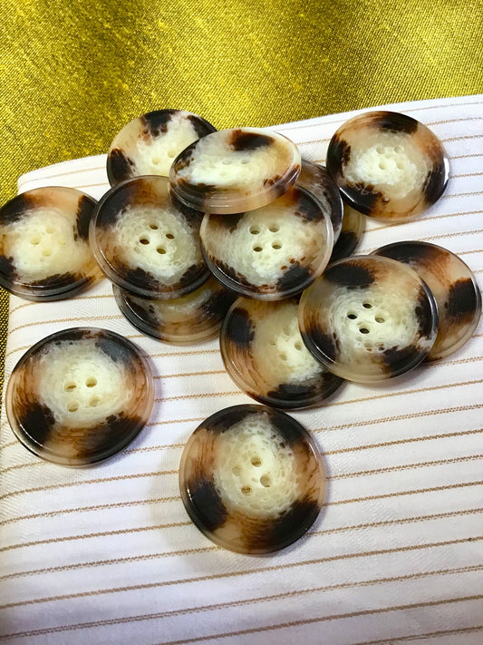 Rustic Clear White Italian 4 Hole 1-1/8" (27mm) 44L Vintage Buttons #911 Vintage/ Coat Buttons/ Wholesale Decorative Buttons