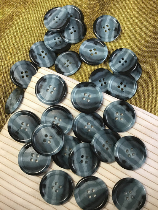 Striped Ocean Waves Italian 4 Hole 1" (25mm) 40L Vintage Buttons #915 Vintage/ Coat Buttons/ Wholesale Decorative Buttons