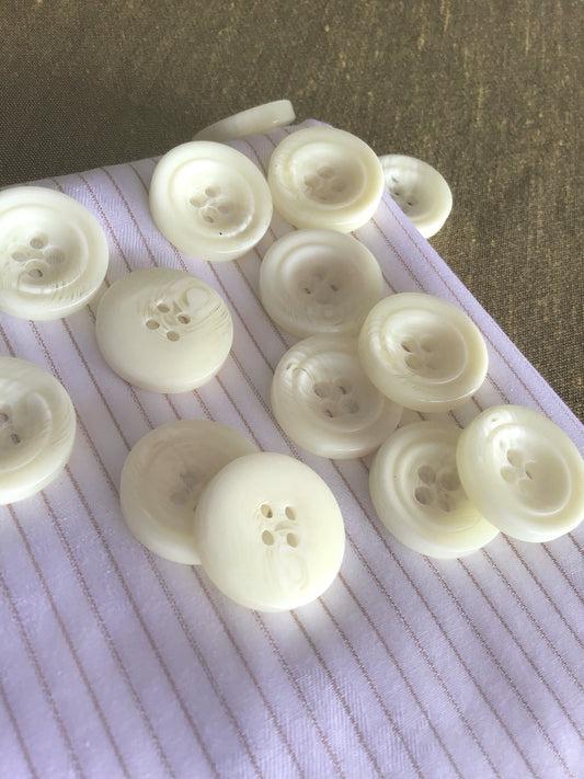 Abalone White Textured Italian 4 Hole 15/16" (23mm) 36L Vintage Buttons #908 Vintage/ Coat Buttons/ Wholesale Decorative Buttons