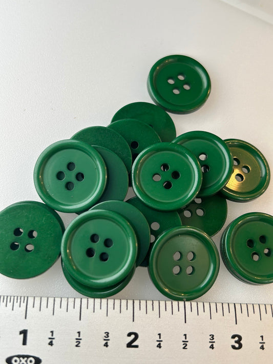Green 4 HOLE Buttons (19mm) 3/4” green Buttons / dress Buttons / Clothing Buttons/ Wholesale Buttons #1184