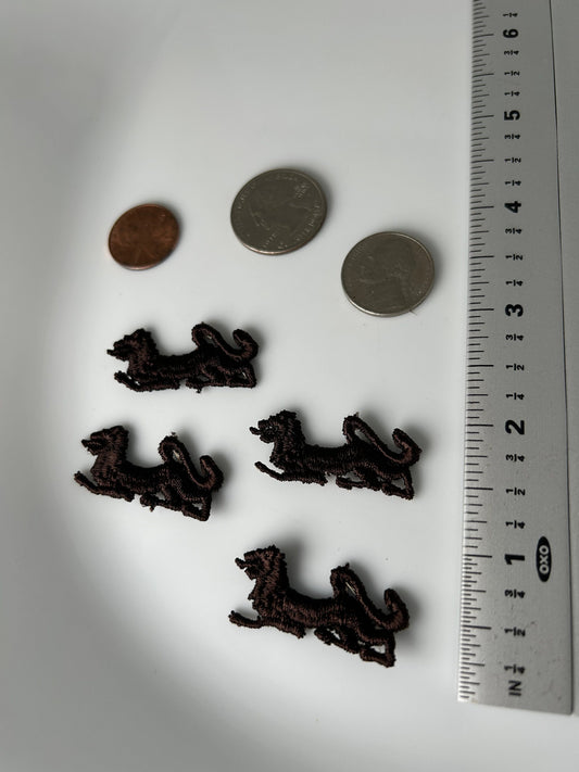 Lion Vintage Appliqués Collection blue gold wine black and chocolate brown lions set patches #51