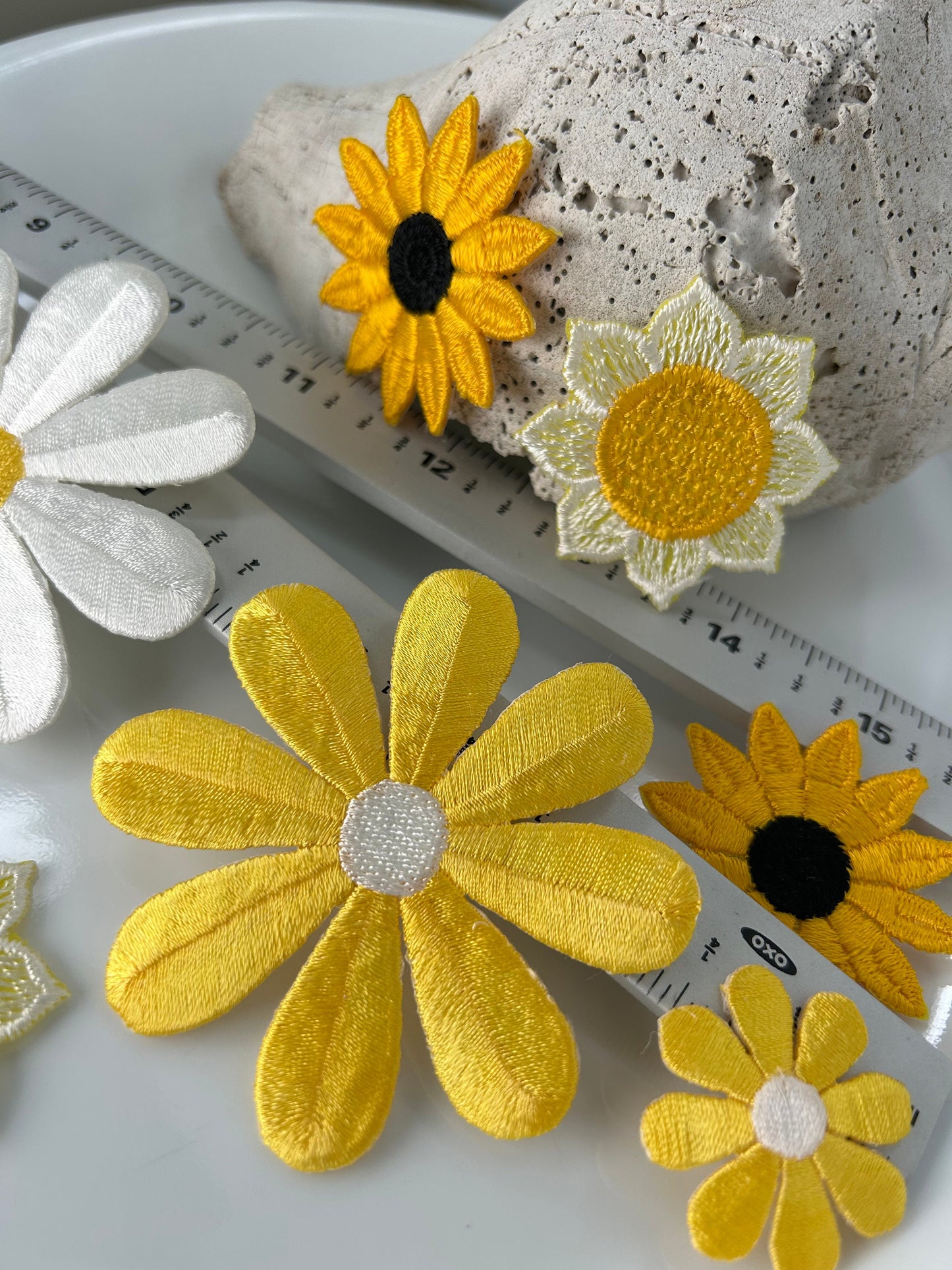 Radiance of the sun appliqués white, gold black, lemonade bright yellow iron on appliques patches #47