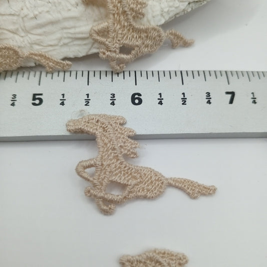 Beige horse appliques running horse Patches #439