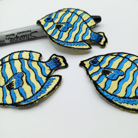 Blue Yellow Fish appliqué Iron on Patches #460