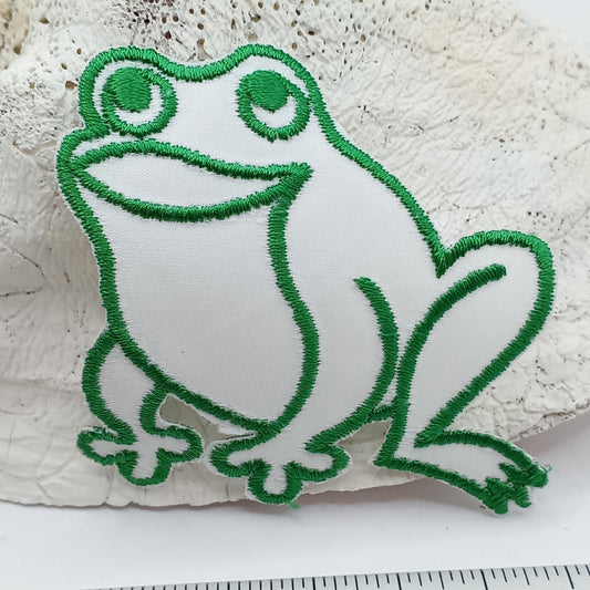 Green White frog Iron on Appliqué Patches #454
