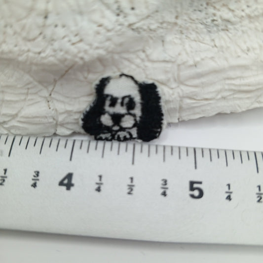 Black white dog Patches bird sewing appliqué #429