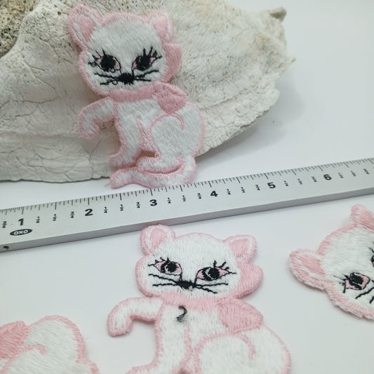 Black, pink, white cat sewing appliqué Patches #421