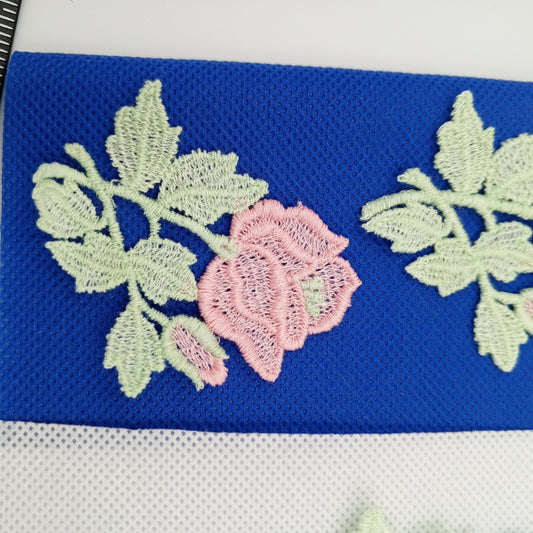 6 pieces FLORAL VINTAGE appliques pink blue green flower Patches #137