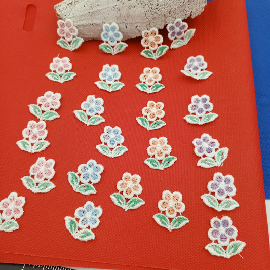 24 pieces FLORAL VINTAGE appliques pink blue orange purple white green flower Patches #138