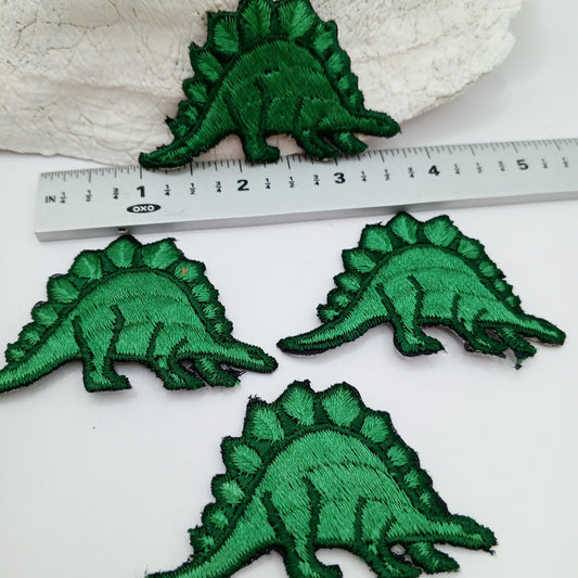 Green Stegosaurus Dinosaur Iron on Appliqué Patches #477